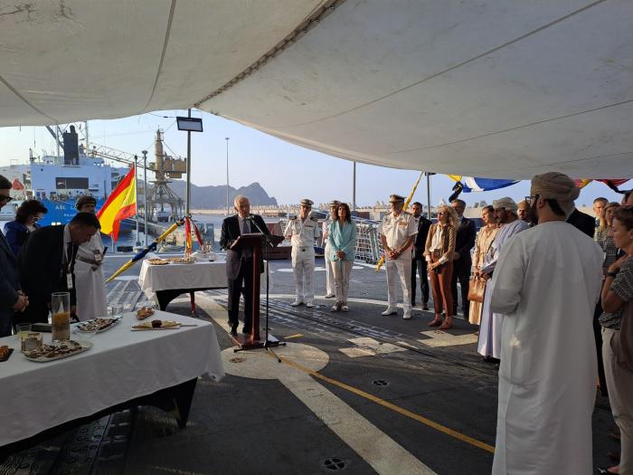 HR/VP Borrell during his speech on board ESPS NAVARRA
