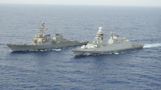 ITS CARLO BERGAMINI and USS GONZALEZ - Joint Activity at Sea